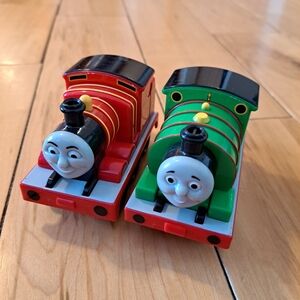 Thomas & Friends JAMES & PERCY Thomas Train Push Along Plastic Trains 18+ Months